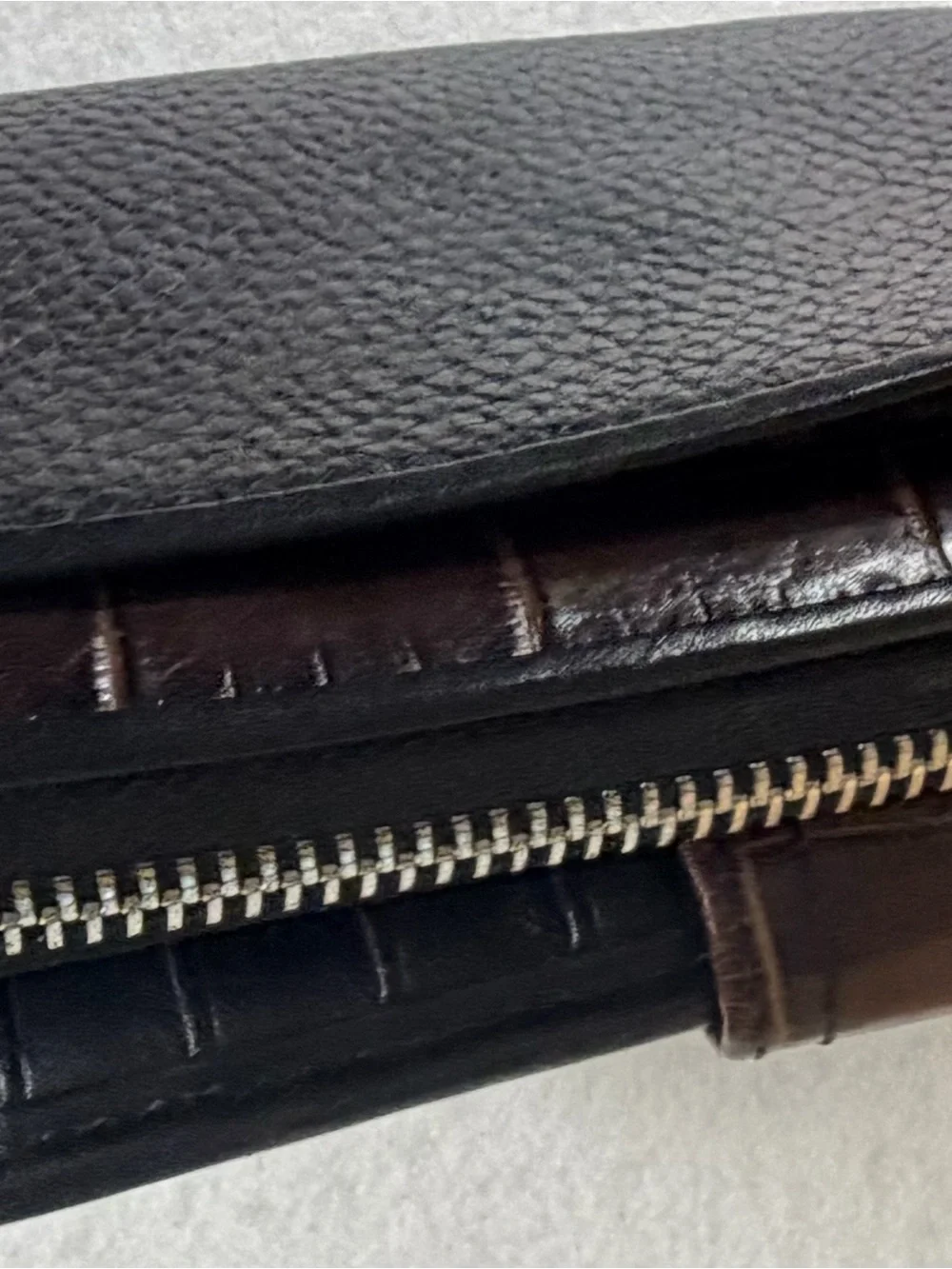 Brighton Black Brown Leather Organizer Wallet Zip Around Card ID Holder